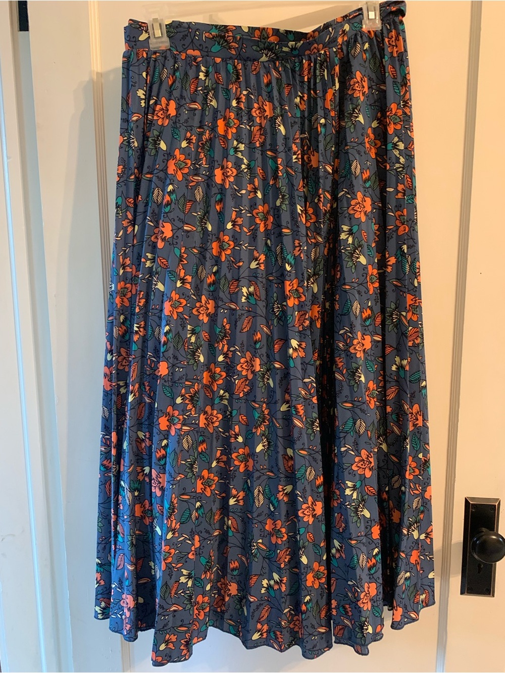 Long Pleated Wrap Skirt